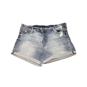 Silver Jeans Suki Short‎ Womens Denim Distressed Cuffed Rolled Hem 14 Classic